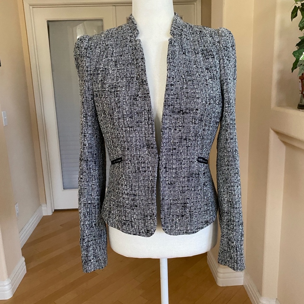 H&M Black and White Tweed Blazer